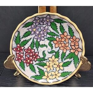Casa Rugerio Puebla Mexico Talavera Hand Painted Floral Scalloped 9" Plate 57